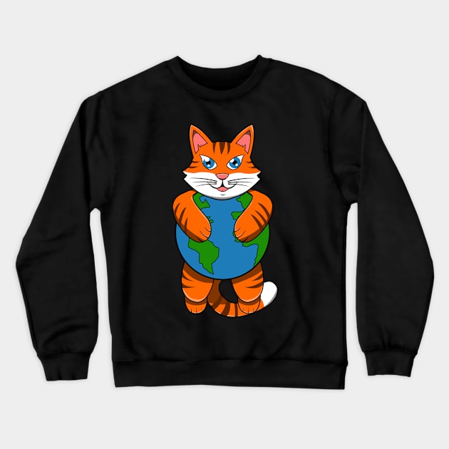 Earth Day 2019 Funny Cat Maine Coon Men Women Kids Crewneck Sweatshirt by jkshirts